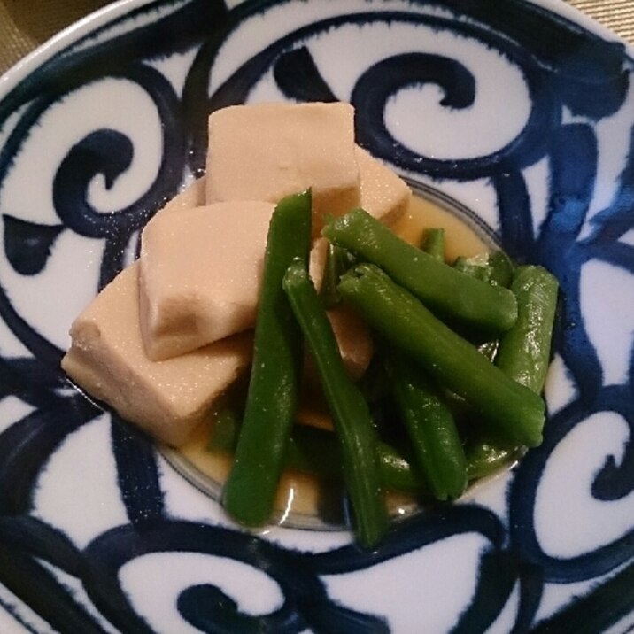 できる風！簡単☆高野豆腐といんげんの含め煮